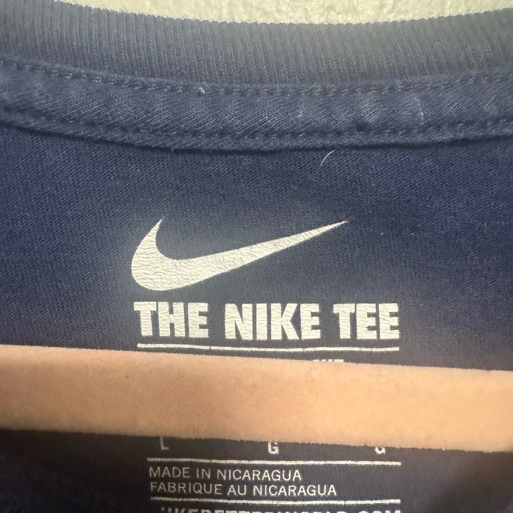 Nike Long Sleeve Logo Tee in Navy and White - Picture 5 of 7